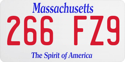 MA license plate 266FZ9