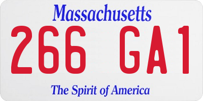 MA license plate 266GA1