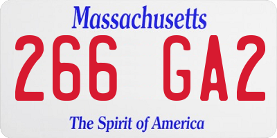 MA license plate 266GA2