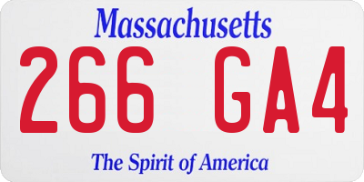 MA license plate 266GA4
