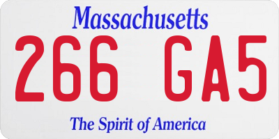 MA license plate 266GA5