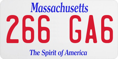 MA license plate 266GA6