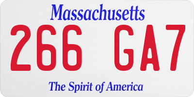 MA license plate 266GA7