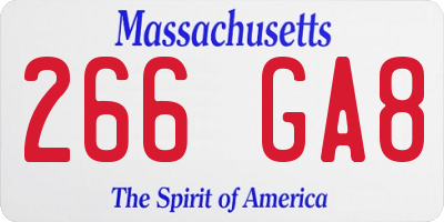 MA license plate 266GA8