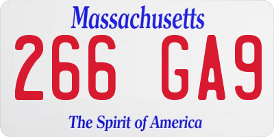 MA license plate 266GA9