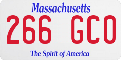 MA license plate 266GC0