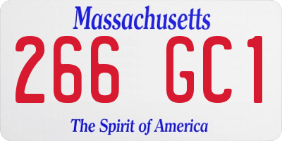MA license plate 266GC1