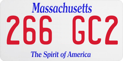 MA license plate 266GC2
