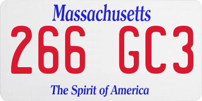 MA license plate 266GC3