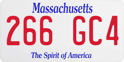 MA license plate 266GC4