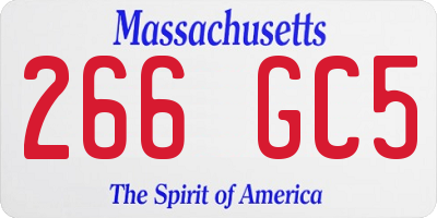 MA license plate 266GC5