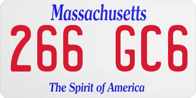 MA license plate 266GC6