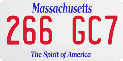 MA license plate 266GC7
