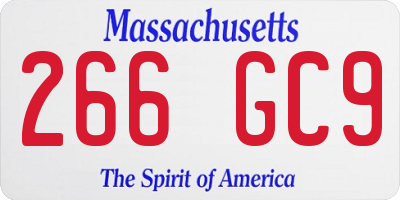MA license plate 266GC9