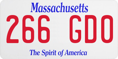 MA license plate 266GD0