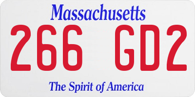 MA license plate 266GD2