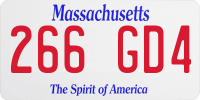 MA license plate 266GD4