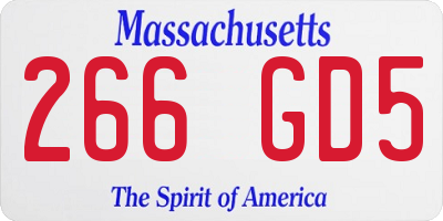 MA license plate 266GD5