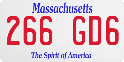 MA license plate 266GD6
