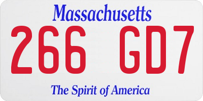 MA license plate 266GD7
