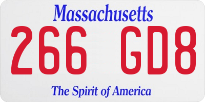 MA license plate 266GD8