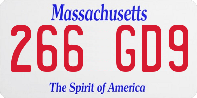 MA license plate 266GD9