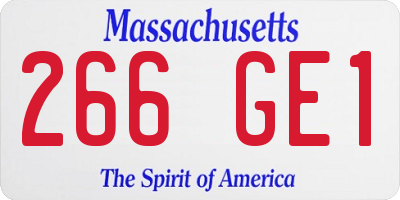 MA license plate 266GE1