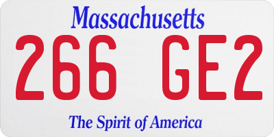 MA license plate 266GE2