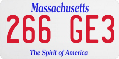 MA license plate 266GE3