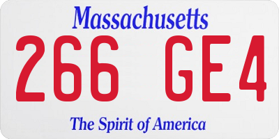 MA license plate 266GE4