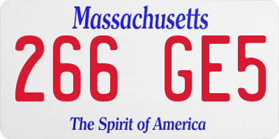 MA license plate 266GE5