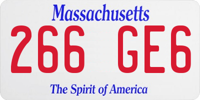 MA license plate 266GE6