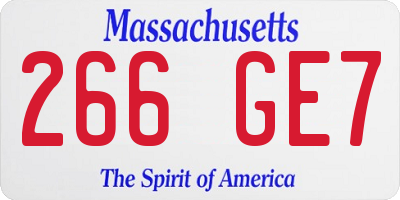 MA license plate 266GE7