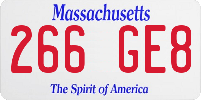 MA license plate 266GE8