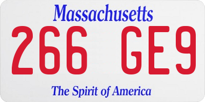 MA license plate 266GE9