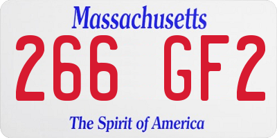 MA license plate 266GF2