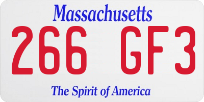 MA license plate 266GF3