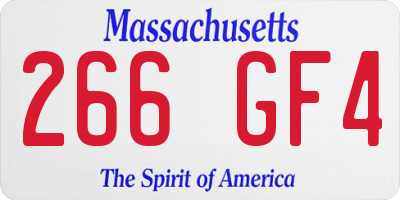 MA license plate 266GF4