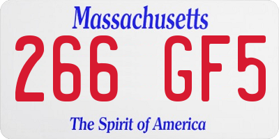 MA license plate 266GF5