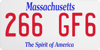 MA license plate 266GF6
