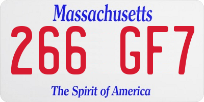 MA license plate 266GF7