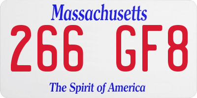 MA license plate 266GF8