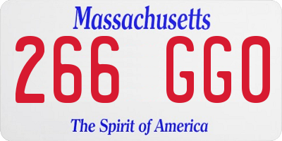 MA license plate 266GG0