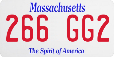 MA license plate 266GG2