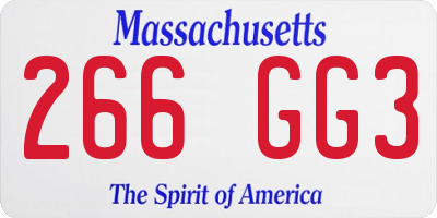 MA license plate 266GG3