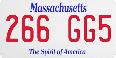 MA license plate 266GG5