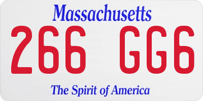 MA license plate 266GG6