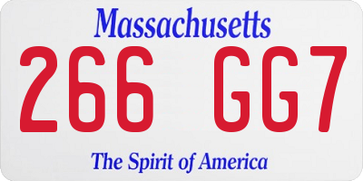 MA license plate 266GG7