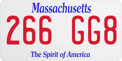 MA license plate 266GG8