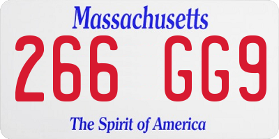 MA license plate 266GG9